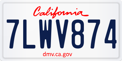 CA license plate 7LWV874