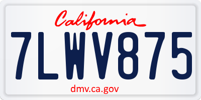 CA license plate 7LWV875