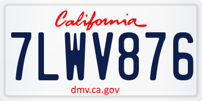 CA license plate 7LWV876