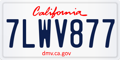 CA license plate 7LWV877