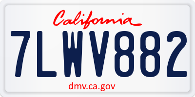 CA license plate 7LWV882