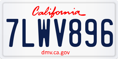 CA license plate 7LWV896