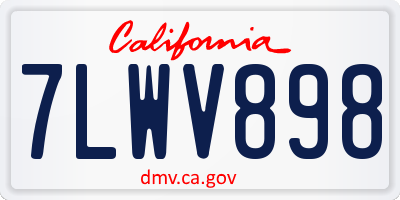 CA license plate 7LWV898