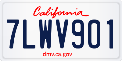 CA license plate 7LWV901