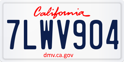 CA license plate 7LWV904