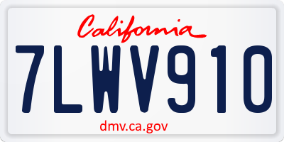 CA license plate 7LWV910