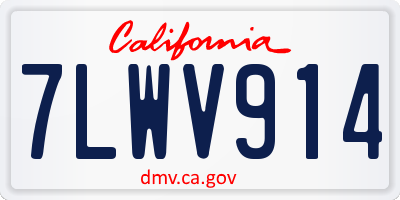 CA license plate 7LWV914