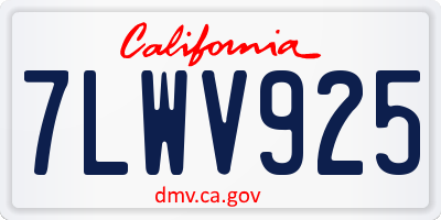 CA license plate 7LWV925