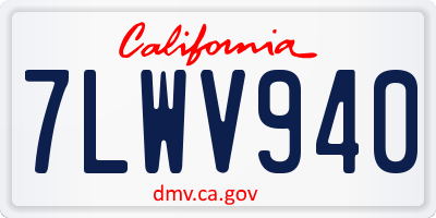 CA license plate 7LWV940