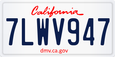CA license plate 7LWV947