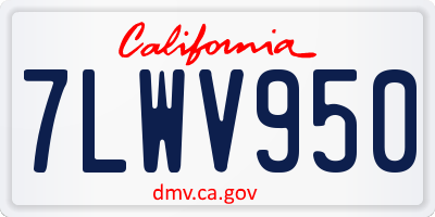 CA license plate 7LWV950