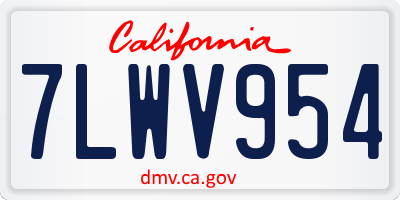 CA license plate 7LWV954