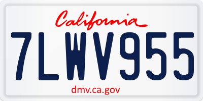 CA license plate 7LWV955