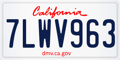CA license plate 7LWV963