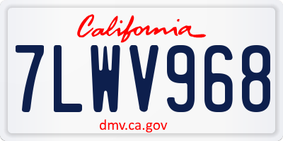 CA license plate 7LWV968