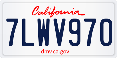 CA license plate 7LWV970