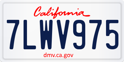 CA license plate 7LWV975