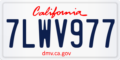 CA license plate 7LWV977