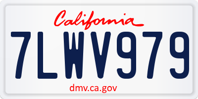 CA license plate 7LWV979