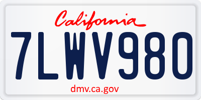 CA license plate 7LWV980