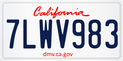 CA license plate 7LWV983