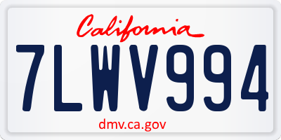 CA license plate 7LWV994