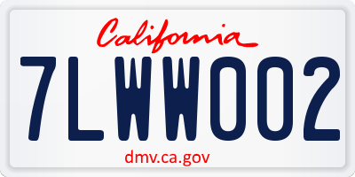 CA license plate 7LWW002