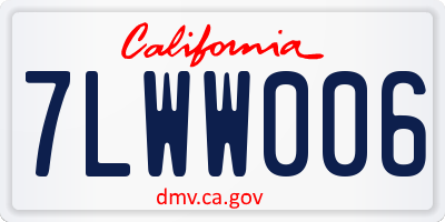 CA license plate 7LWW006