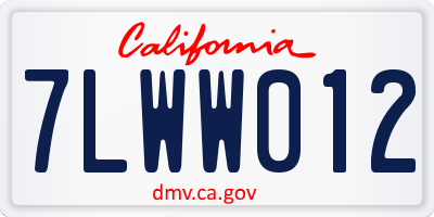 CA license plate 7LWW012