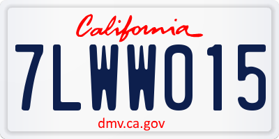 CA license plate 7LWW015