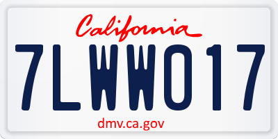 CA license plate 7LWW017