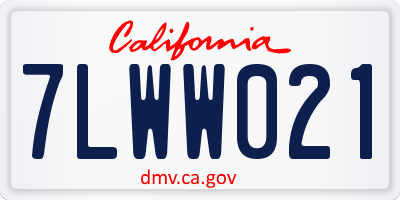 CA license plate 7LWW021