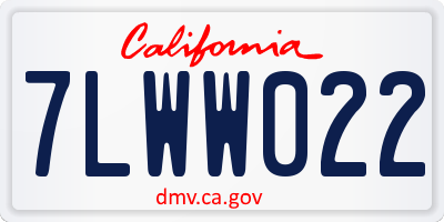 CA license plate 7LWW022