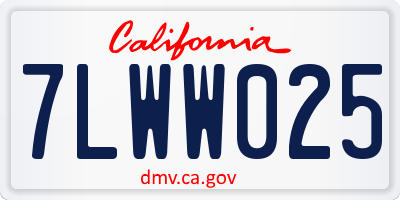 CA license plate 7LWW025