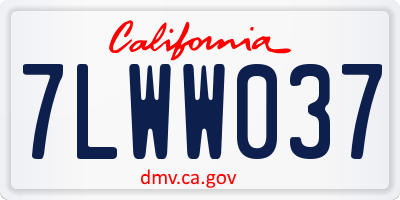 CA license plate 7LWW037