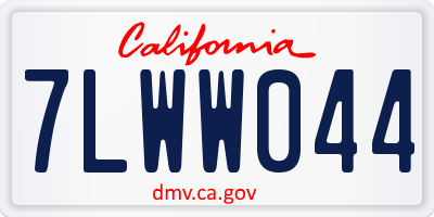 CA license plate 7LWW044