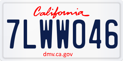 CA license plate 7LWW046
