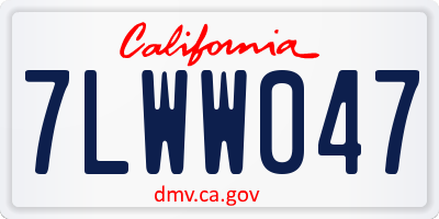 CA license plate 7LWW047