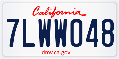 CA license plate 7LWW048