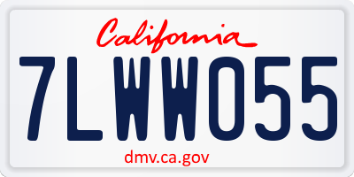 CA license plate 7LWW055