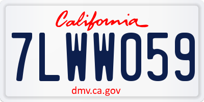 CA license plate 7LWW059