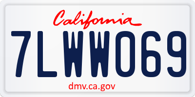 CA license plate 7LWW069