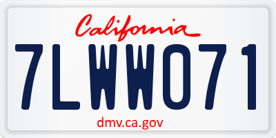 CA license plate 7LWW071