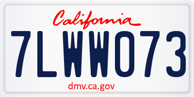 CA license plate 7LWW073