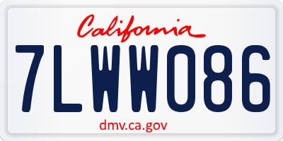CA license plate 7LWW086