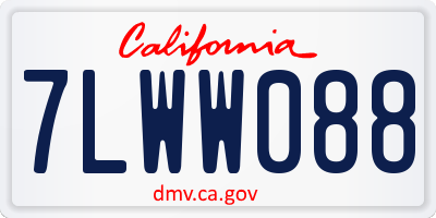 CA license plate 7LWW088
