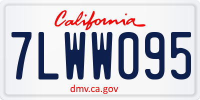 CA license plate 7LWW095
