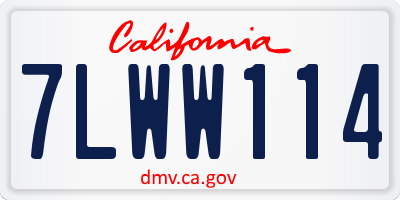 CA license plate 7LWW114