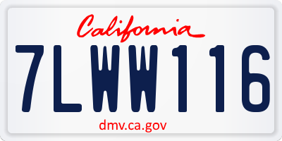 CA license plate 7LWW116
