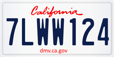 CA license plate 7LWW124